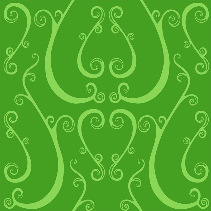 Cicada Collection Baroque Scroll Evergreen by Laura Lane Design