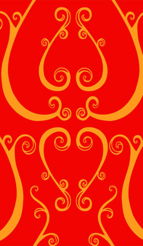 Cicada Collection Baroque Scroll Cajun Spice by Laura Lane Design