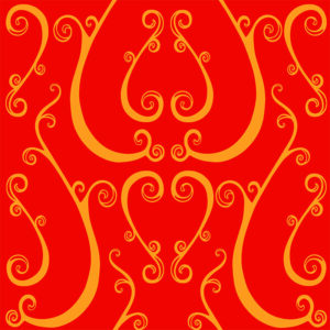 Cicada Collection Baroque Scroll Cajun Spice by Laura Lane Design