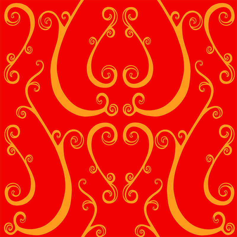Cicada Collection Baroque Scroll Cajun Spice by Laura Lane Design