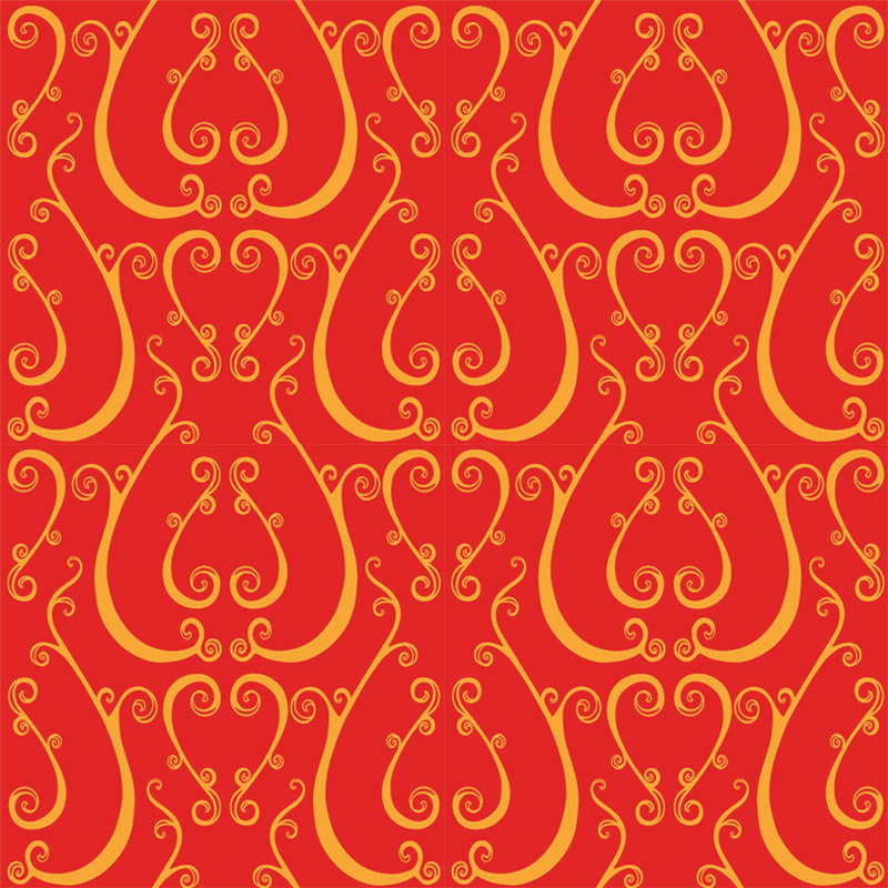 Cicada Collection Baroque Scroll Cajun Spice by Laura Lane Design
