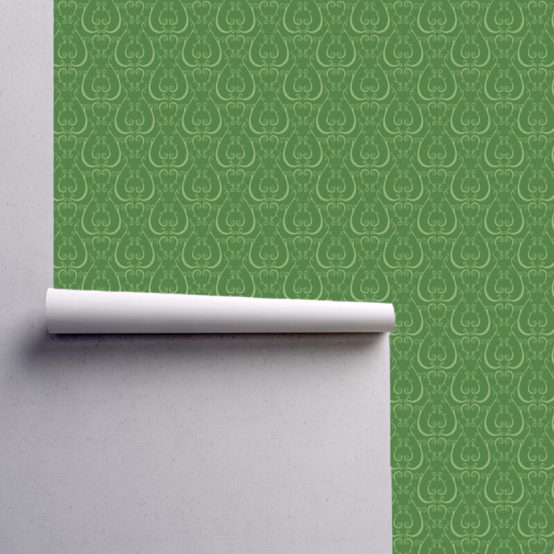 Cicada Collection Baroque Scroll Evergreen by Laura Lane Design