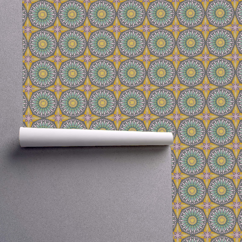 Cicada Collection Kaleidoscope Medallion Midnight by Laura Lane Design