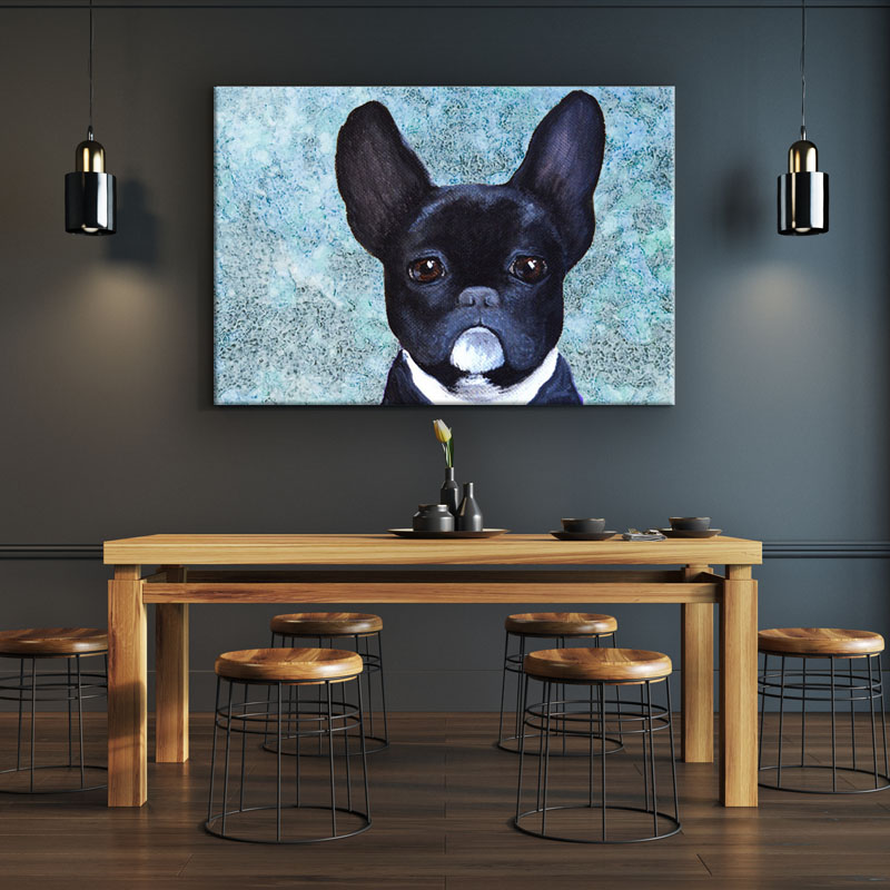 Little Dog Blue Painting by Laura Lane Design